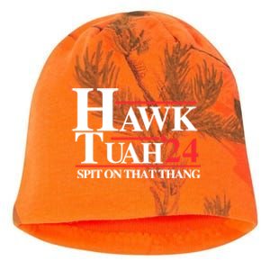 Hawk Tuah 24 Spit On That Thang Hawk Tush For President 2024 Election Parody Kati - Camo Knit Beanie