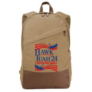 Hawk Tauh 24 Usa Flag Meme Quote Cotton Canvas Backpack