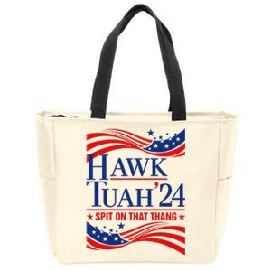 Hawk Tauh 24 Usa Flag Meme Quote Zip Tote Bag