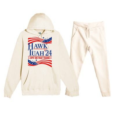 Hawk Tauh 24 Usa Flag Meme Quote Premium Hooded Sweatsuit Set