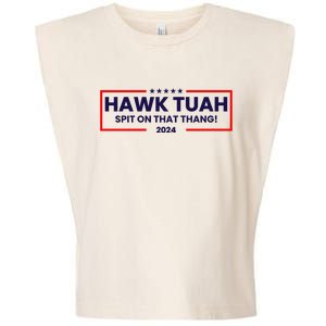 Hawk Tuah 24 Spit On That Thang Funny Saying Garment-Dyed Women's Muscle Tee