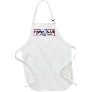 Hawk Tuah 24 Spit On That Thang Funny Saying Full-Length Apron With Pockets