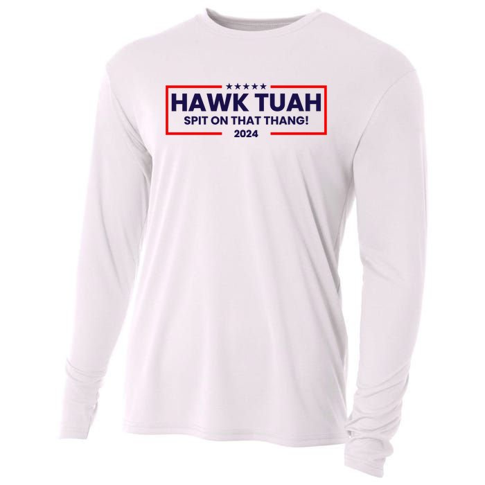 Hawk Tuah 24 Spit On That Thang Funny Saying Cooling Performance Long Sleeve Crew