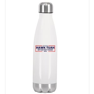 Hawk Tuah 24 Spit On That Thang Funny Saying Stainless Steel Insulated Water Bottle