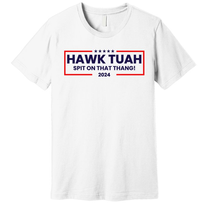 Hawk Tuah 24 Spit On That Thang Funny Saying Premium T-Shirt