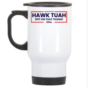 Hawk Tuah 24 Spit On That Thang Funny Saying Stainless Steel Travel Mug