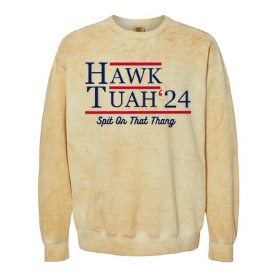 Hawk Tuah 24 Spit On That Thang Colorblast Crewneck Sweatshirt