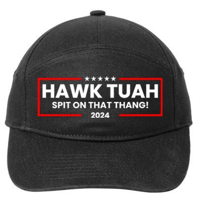 Hawk Tuah 24 Spit On That Thang Funny Saying 7-Panel Snapback Hat