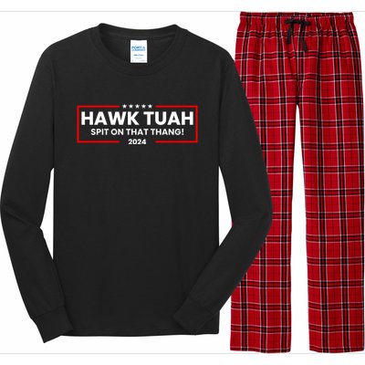 Hawk Tuah 24 Spit On That Thang Funny Saying Long Sleeve Pajama Set