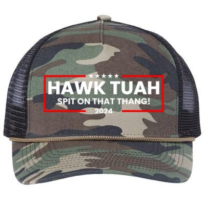 Hawk Tuah 24 Spit On That Thang Funny Saying Retro Rope Trucker Hat Cap