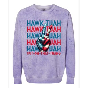 Hawk Tuah 24 Spit On That Thang Hawk Tush For President 2024 Election Parody Colorblast Crewneck Sweatshirt