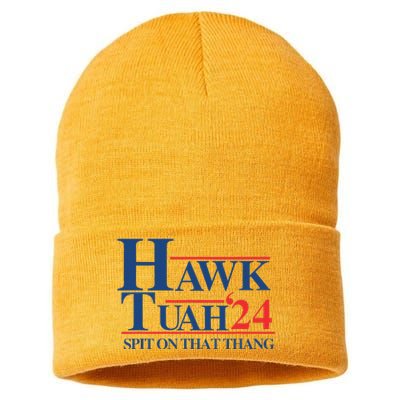 Hawk Tush 2024 Usa Flag Election Parody Sustainable Knit Beanie