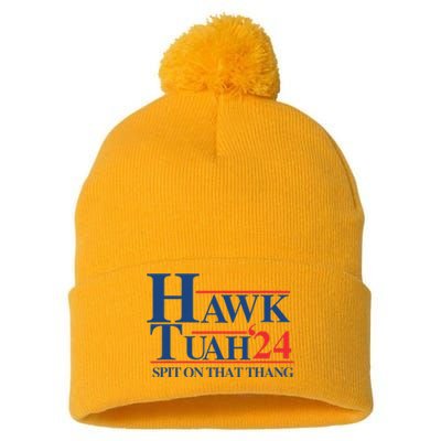 Hawk Tush 2024 Usa Flag Election Parody Pom Pom 12in Knit Beanie