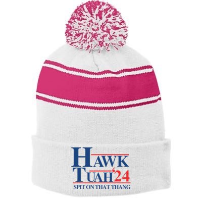 Hawk Tush 2024 Usa Flag Election Parody Stripe Pom Pom Beanie