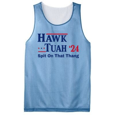 Hawk Tuah 2024 Funny Spit Design Mesh Reversible Basketball Jersey Tank