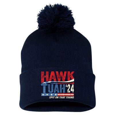 Hawk Tuah 24 Spit On That Thang Gift Pom Pom 12in Knit Beanie