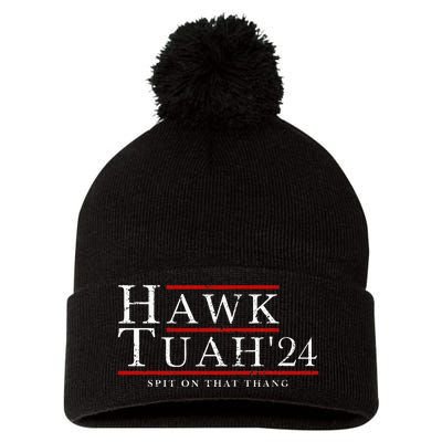 Hawk Tuah 24 Spit On That Thang Pom Pom 12in Knit Beanie