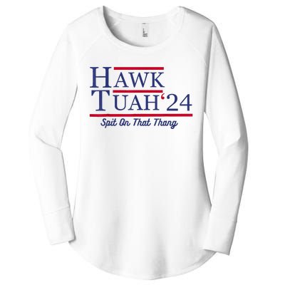 Hawk Tuah 24 Spit On That Thang Women's Perfect Tri Tunic Long Sleeve Shirt