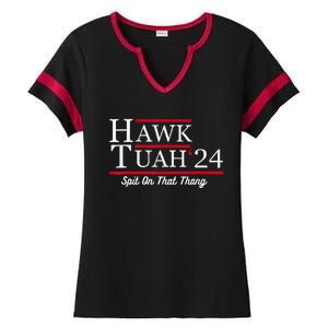 Hawk Tuah 24 Spit On That Thang Ladies Halftime Notch Neck Tee