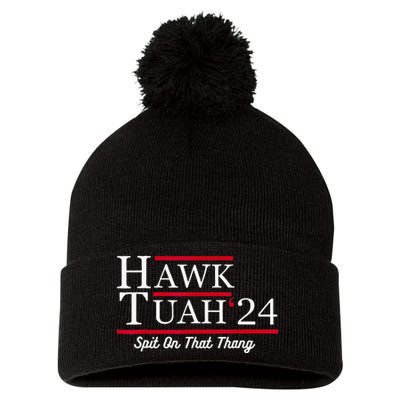 Hawk Tuah 24 Spit On That Thang Pom Pom 12in Knit Beanie