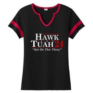 Hawk Tuah 24 Spit On That Thang Ladies Halftime Notch Neck Tee