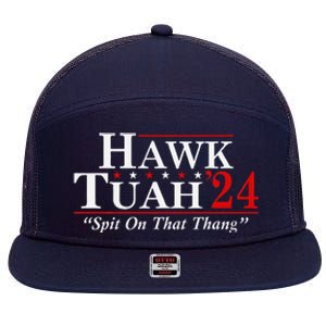 Hawk Tuah 24 Spit On That Thang 7 Panel Mesh Trucker Snapback Hat