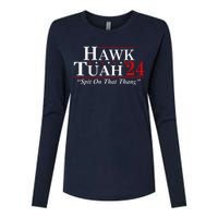 Hawk Tuah 24 Spit On That Thang Womens Cotton Relaxed Long Sleeve T-Shirt