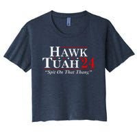 Hawk Tuah 24 Spit On That Thang Women's Crop Top Tee