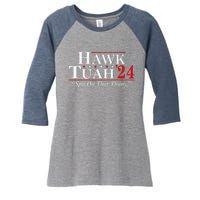 Hawk Tuah 24 Spit On That Thang Women's Tri-Blend 3/4-Sleeve Raglan Shirt