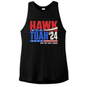 Hawk Tuah 2024 Spit On That Thang Ladies PosiCharge Tri-Blend Wicking Tank