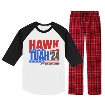 Hawk Tuah 2024 Spit On That Thang Raglan Sleeve Pajama Set