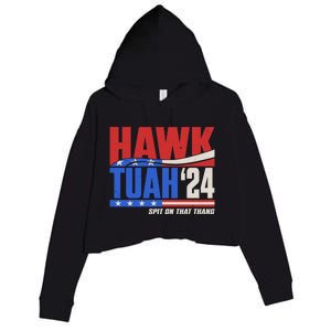 Hawk Tuah 2024 Spit On That Thang Crop Fleece Hoodie