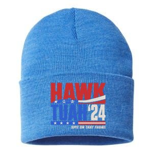 Hawk Tuah 2024 Spit On That Thang Sustainable Knit Beanie