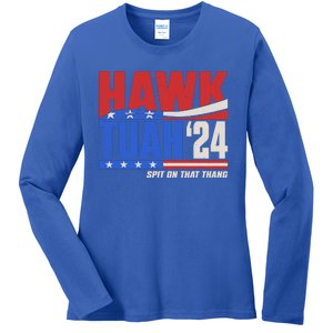 Hawk Tuah 2024 Spit On That Thang Ladies Long Sleeve Shirt