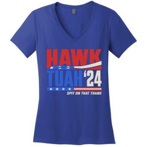 Hawk Tuah 2024 Spit On That Thang Women's V-Neck T-Shirt