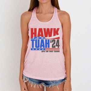 Hawk Tuah 2024 Spit On That Thang Women's Knotted Racerback Tank