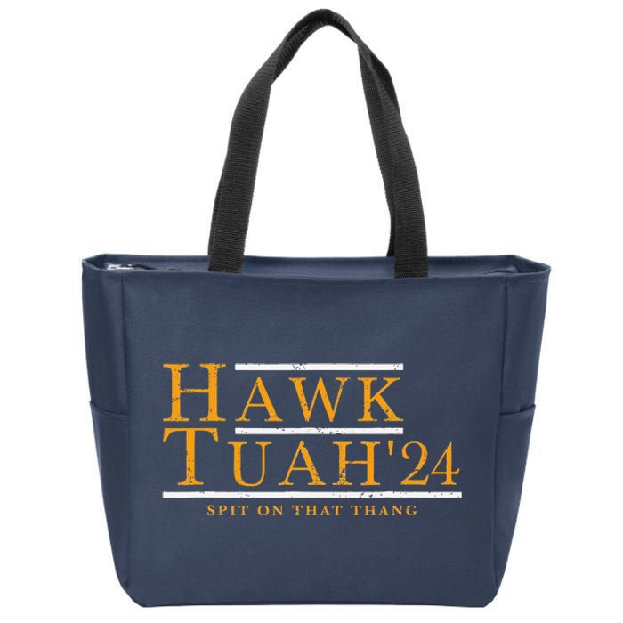 Hawk Tuah 24 Spit On That Thang Zip Tote Bag