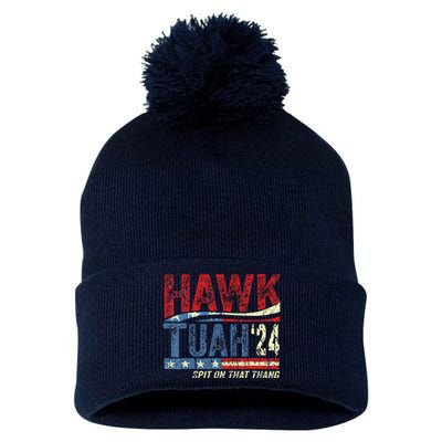 Hawk Tuah 24 Spit On That Thang Pom Pom 12in Knit Beanie