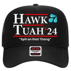 Hawk Tuah 24 Spit On That Thang High Crown Mesh Back Trucker Hat