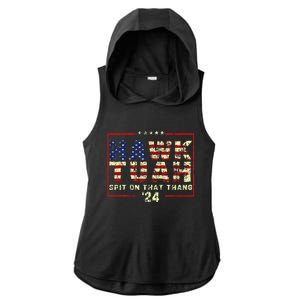 Hawk Tuah 24 Spit On That Thang Ladies PosiCharge Tri-Blend Wicking Draft Hoodie Tank