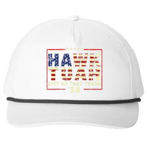 Hawk Tuah 24 Spit On That Thang Snapback Five-Panel Rope Hat