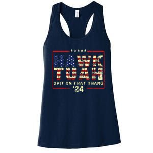 Hawk Tuah 24 Spit On That Thang Women's Racerback Tank