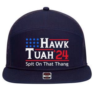 Hawk Tuah 24 Spit On That Thang 7 Panel Mesh Trucker Snapback Hat