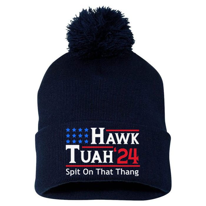 Hawk Tuah 24 Spit On That Thang Pom Pom 12in Knit Beanie