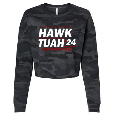 Hawk Tuah 24 Spit On That Thang Funny Saying Cropped Pullover Crew