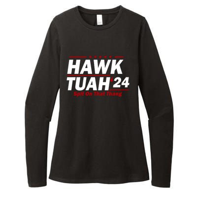 Hawk Tuah 24 Spit On That Thang Funny Saying Womens CVC Long Sleeve Shirt