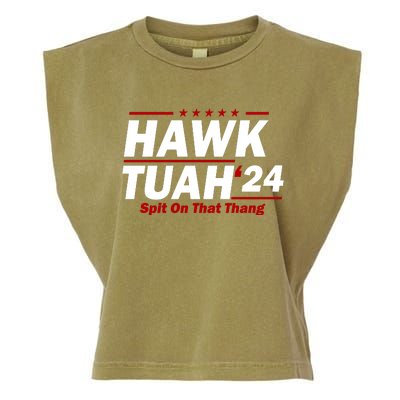 Hawk Tuah 24 Spit On That Thang Funny Saying Garment-Dyed Women's Muscle Tee