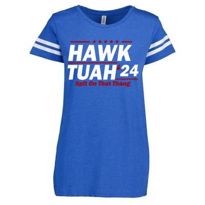 Hawk Tuah 24 Spit On That Thang Funny Saying Enza Ladies Jersey Football T-Shirt