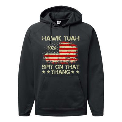 Hawk Tuah 24 Spit On That Thang Trendy Performance Fleece Hoodie