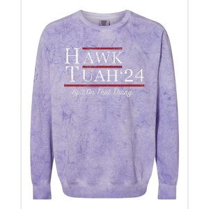 Hawk Tuah 24 Spit On That Thang Colorblast Crewneck Sweatshirt